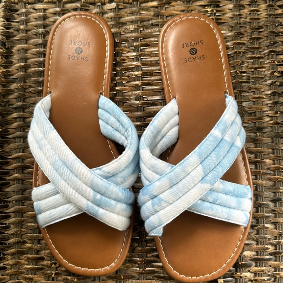 Shade & Shore Shoes - Shade and Shore Tie Dye‎ slip on sandals clouds blue women’s size 8